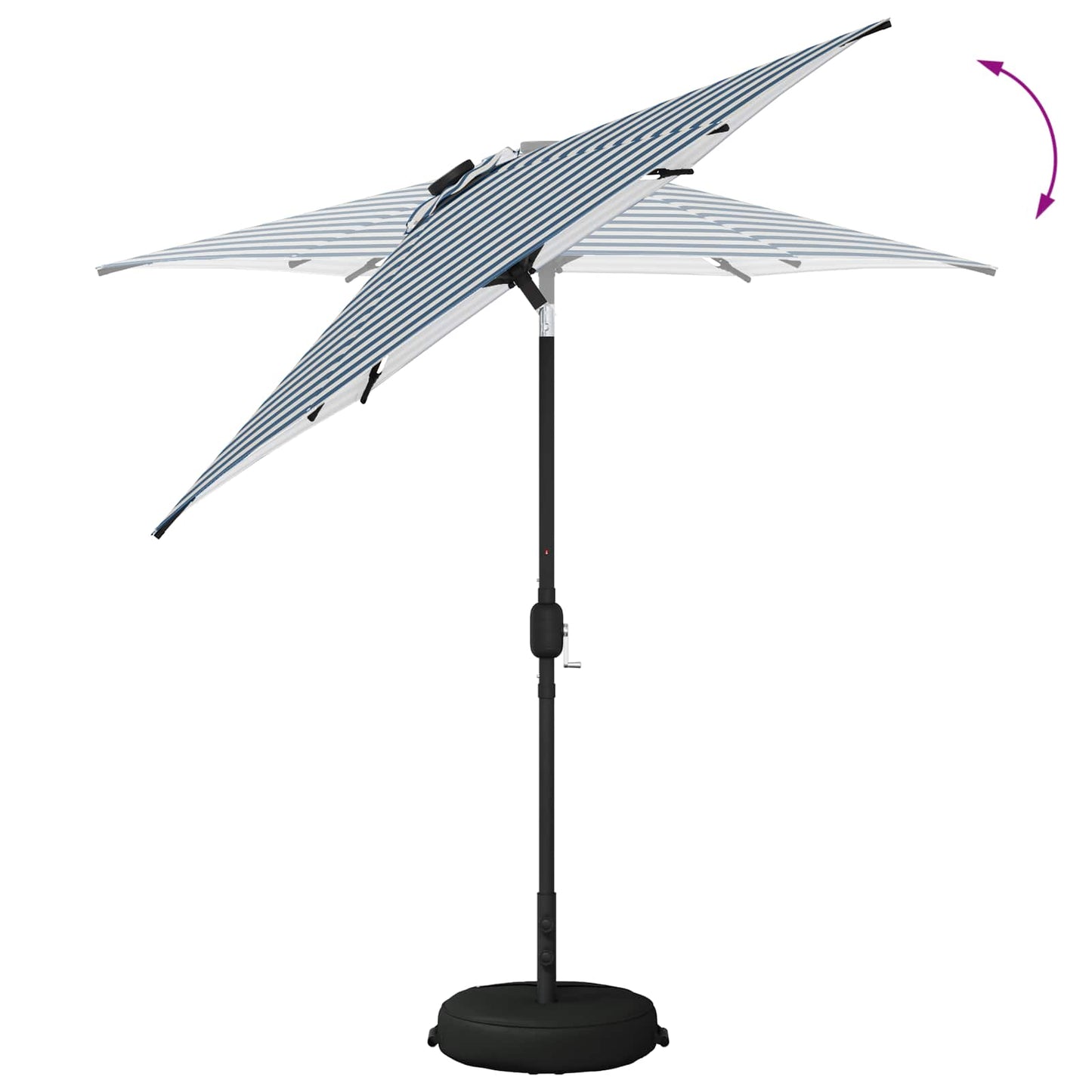 Hageparasol med LED-lamper og fot 230 x 230 cm Polyester