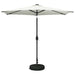 Hageparasol med LED-lamper og fot 270 x 270 cm Polyester Krem