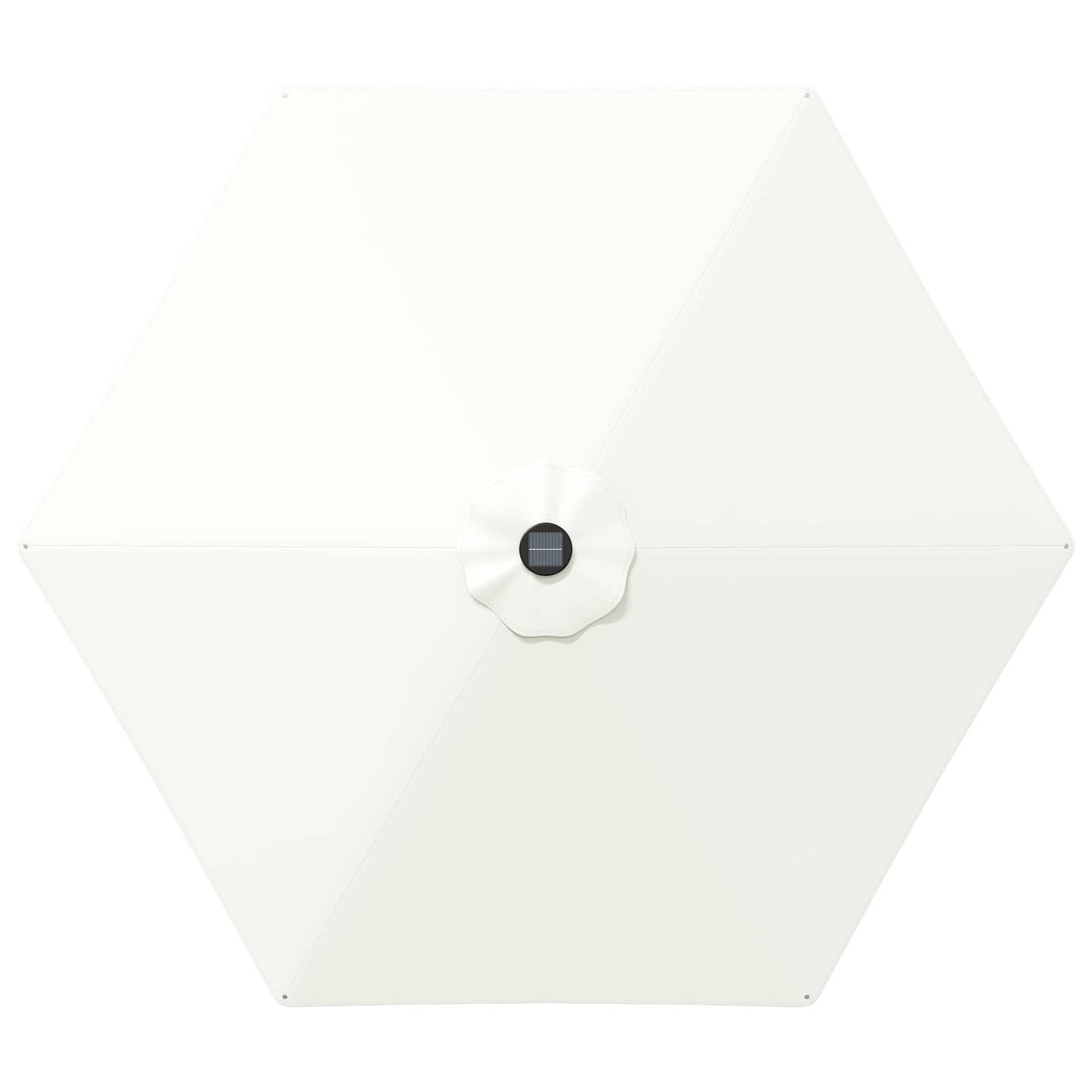 Hageparasol med LED-lamper og fot 270 x 270 cm Polyester Krem