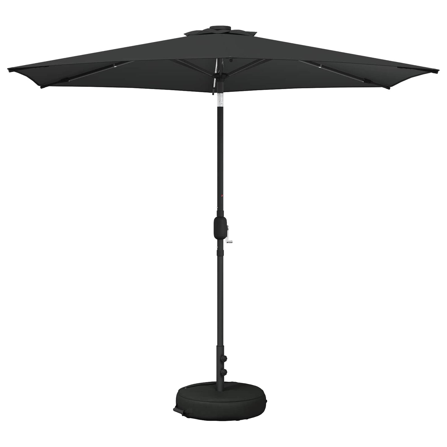 Hageparasol med LED-lamper og fot 270 x 270 cm Polyester