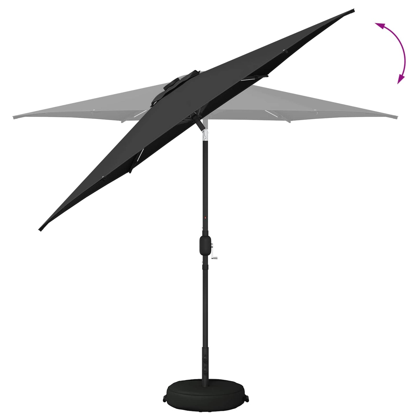 Hageparasol med LED-lamper og fot 270 x 270 cm Polyester