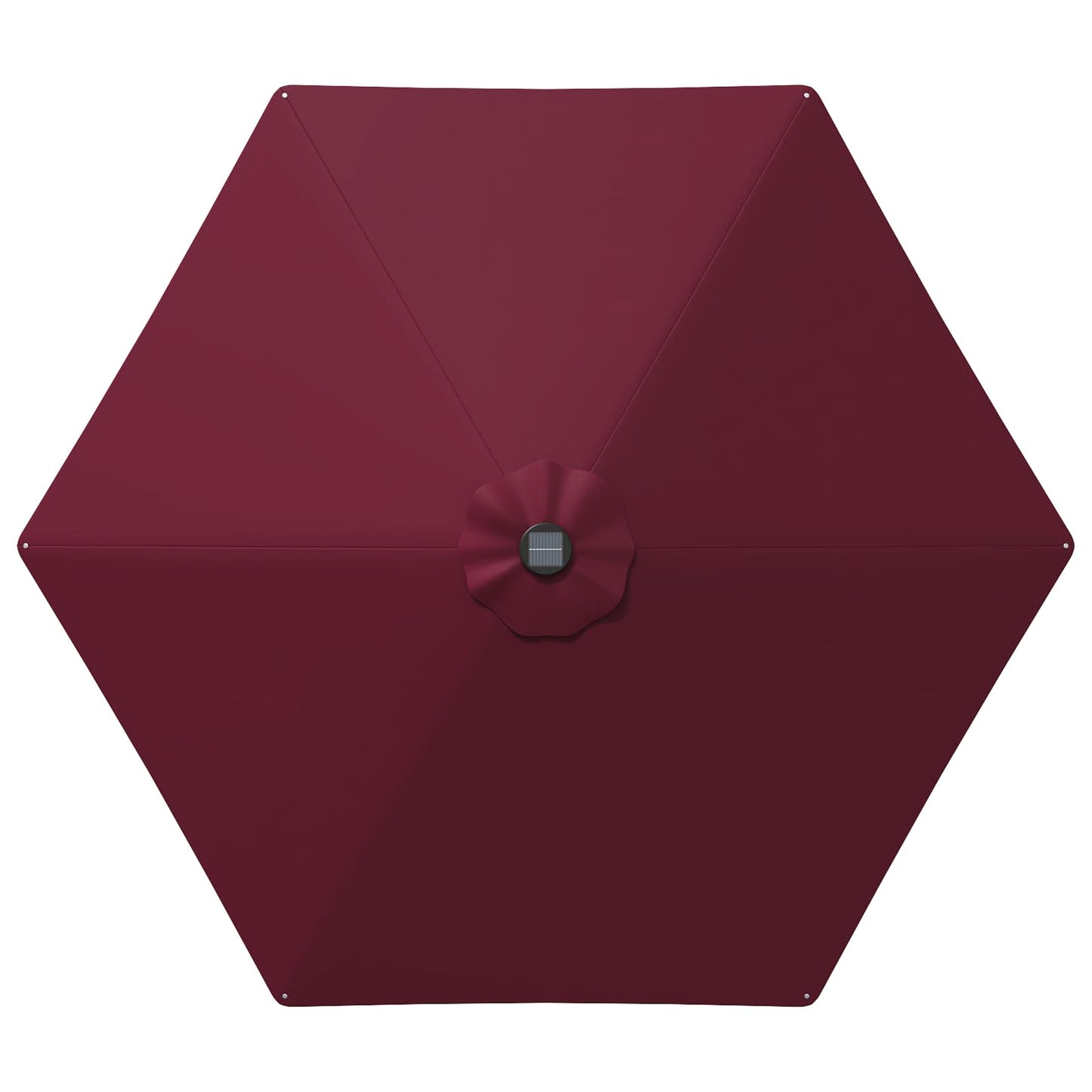 Hageparasoll med LED-lamper 270 x 270 cm Polyester Bordeaux Rød