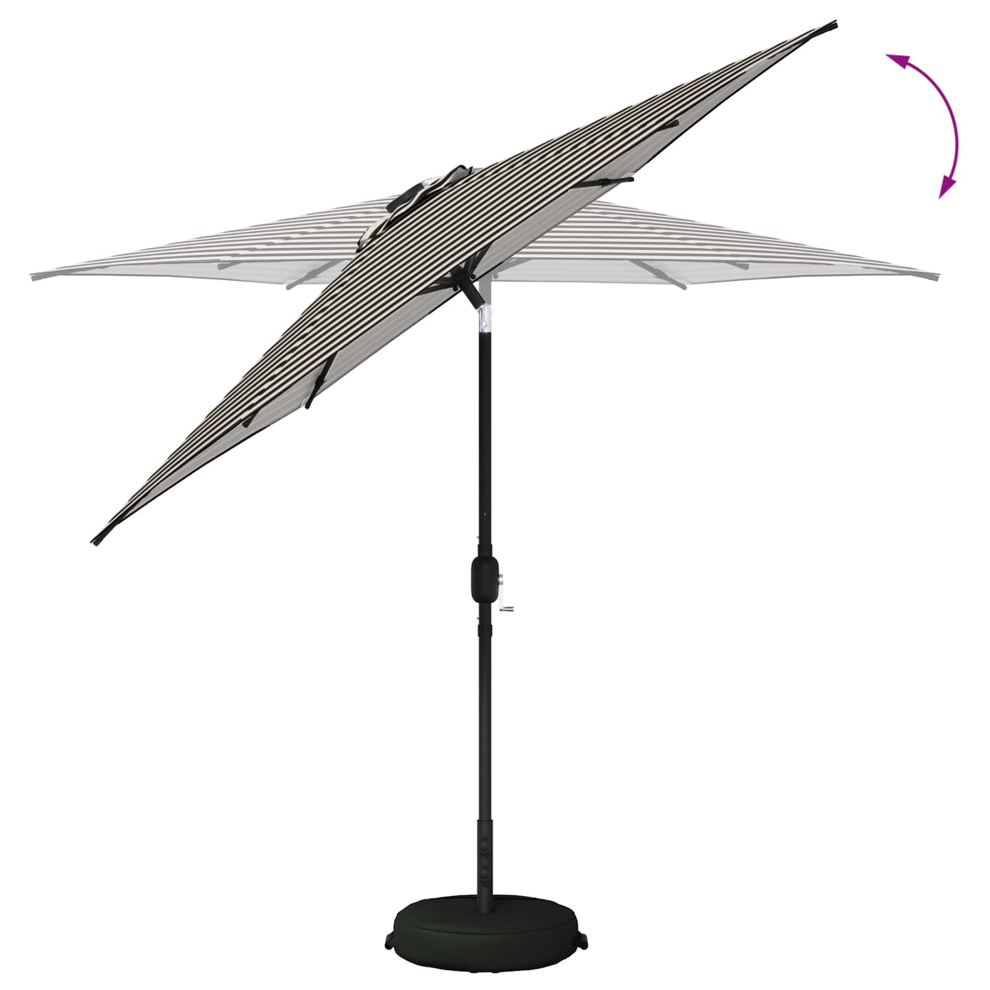 Hageparasol med LED-lamper og fot 270 x 270 cm Polyester