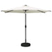 Hageparasol med LED-lamper og fot 300 x 300 cm Polyester Krem