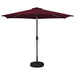Hageparasoll med LED-lamper 300 x 300 cm Polyester Bordeaux Rød