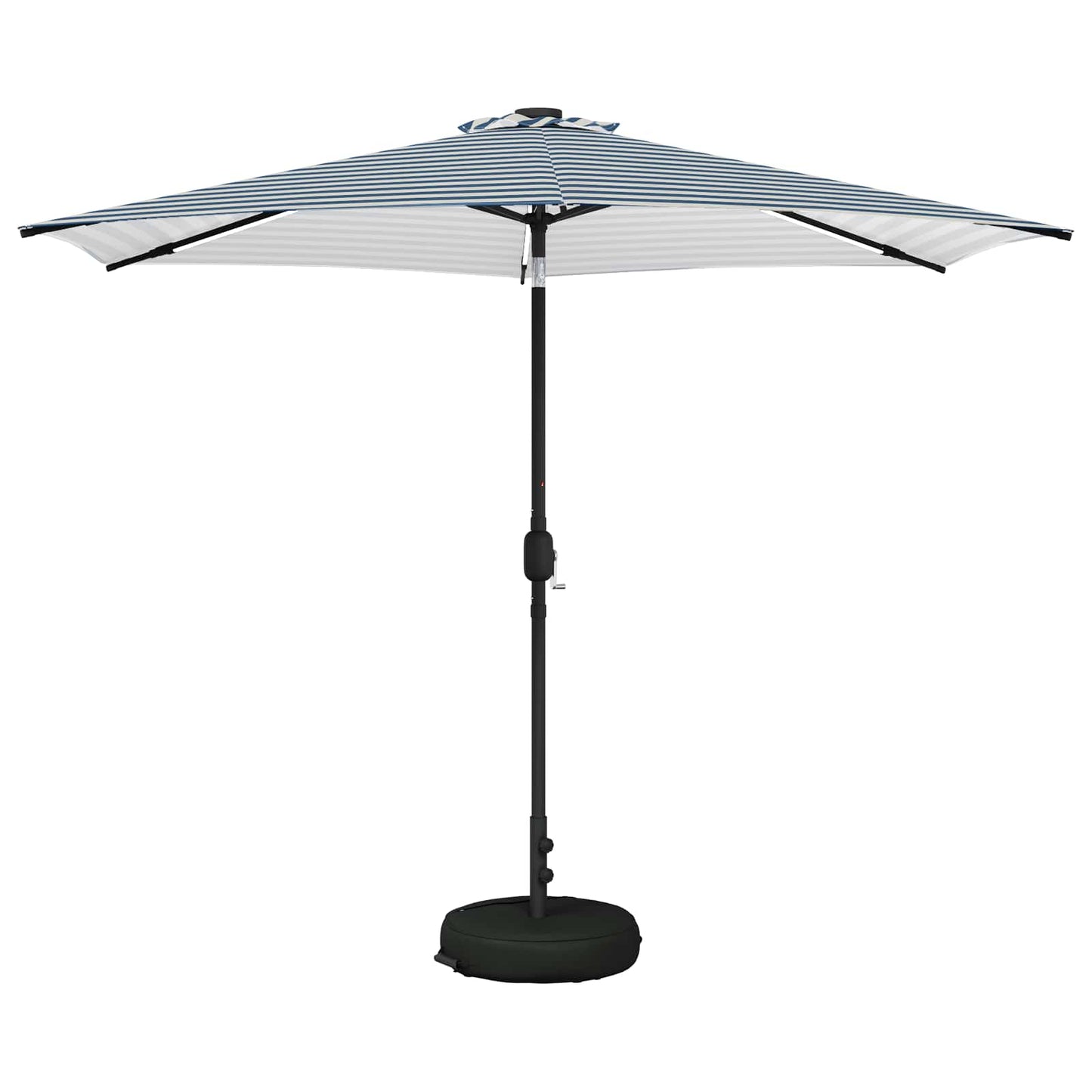 Hageparasol med LED-lamper og fot 300 x 300 cm Polyester