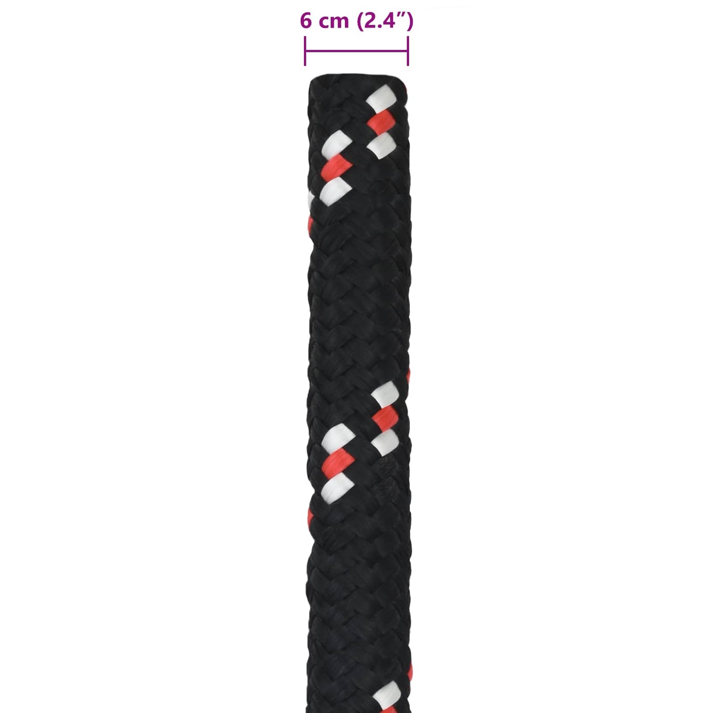 Båtsnor 6 mm 10 m Svart og Rød