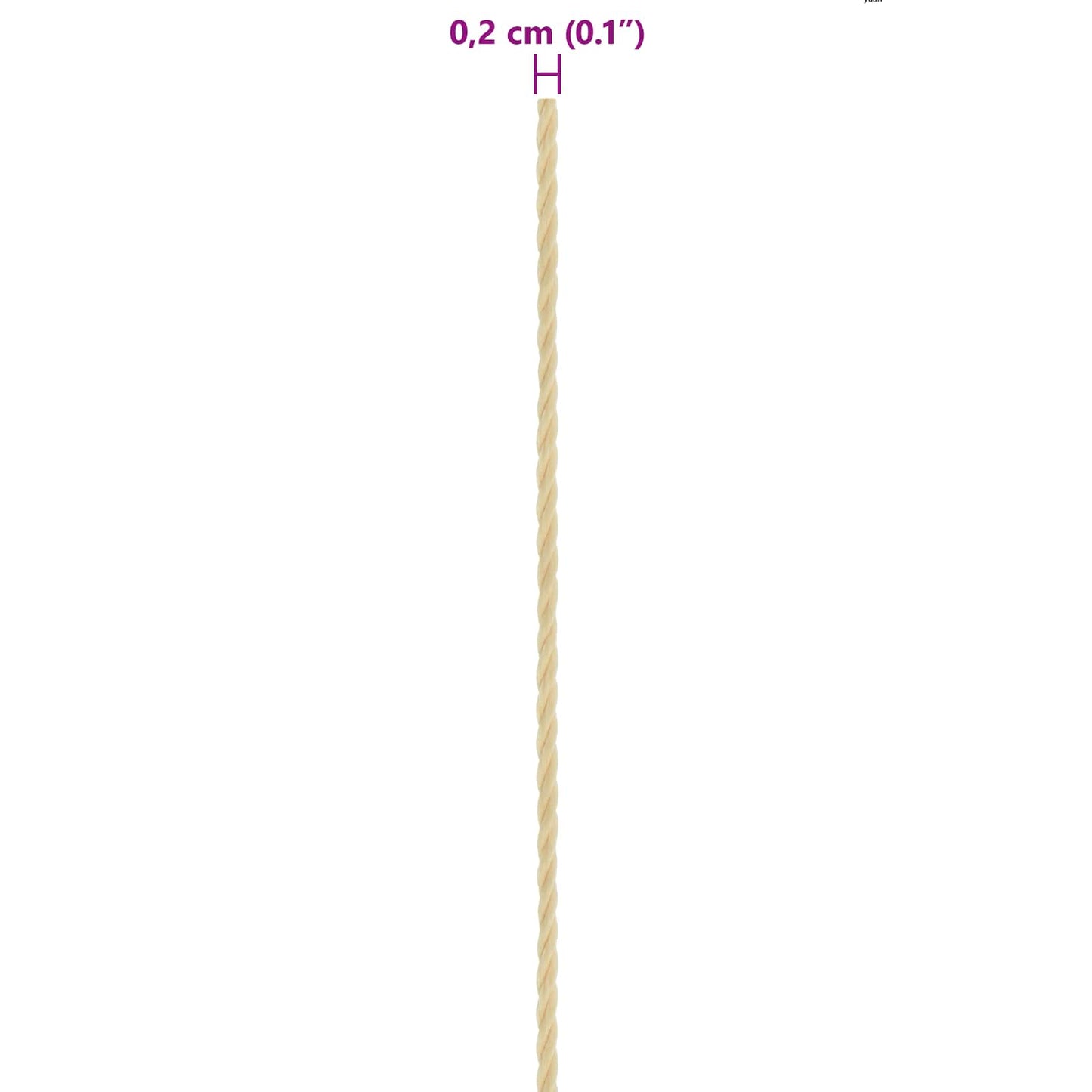 Båtsnor 2 mm 50 m Naturlig