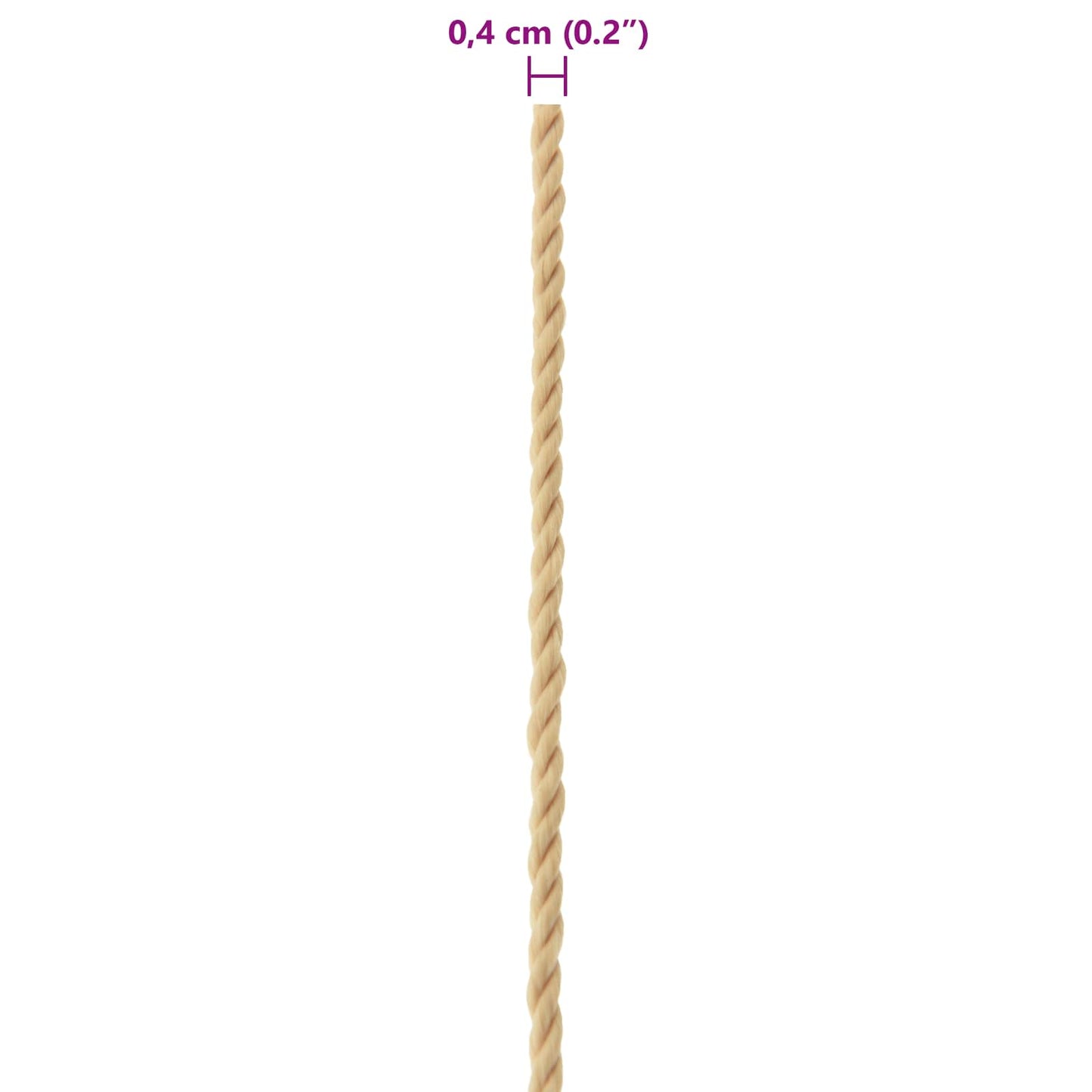 Båtsnor 4 mm 50 m Naturlig