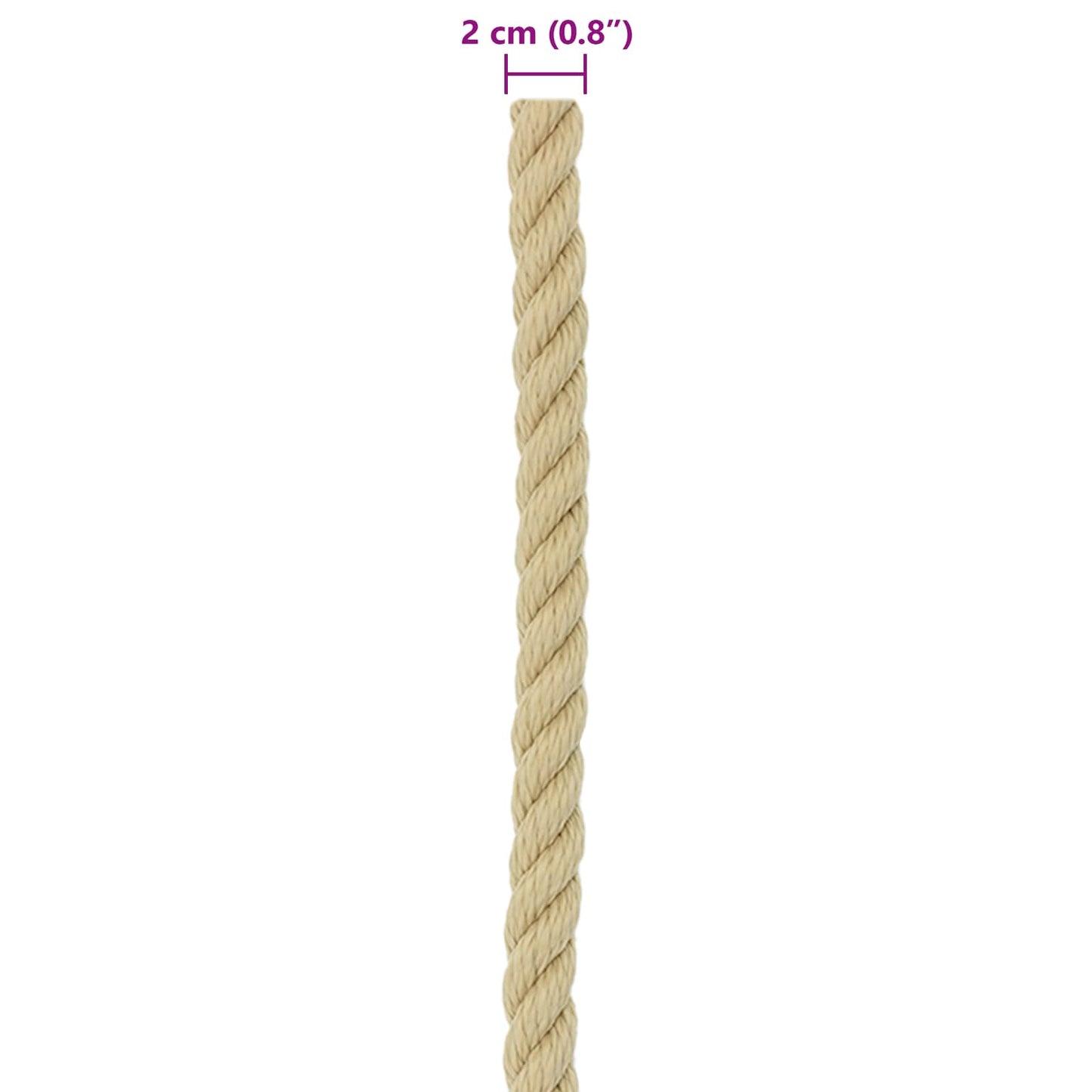 Båtsnor 2 mm 25 m Naturlig