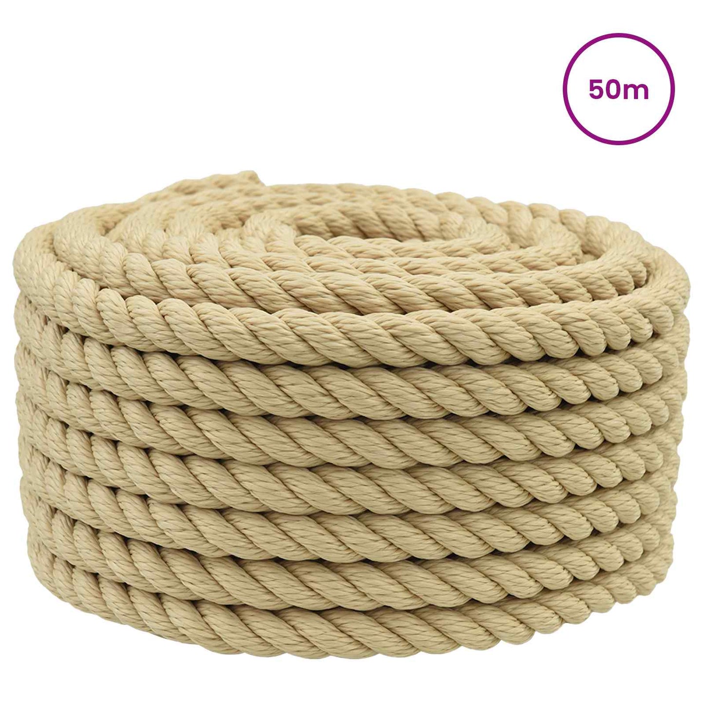 Båtsnor 2 mm 50 m Naturlig