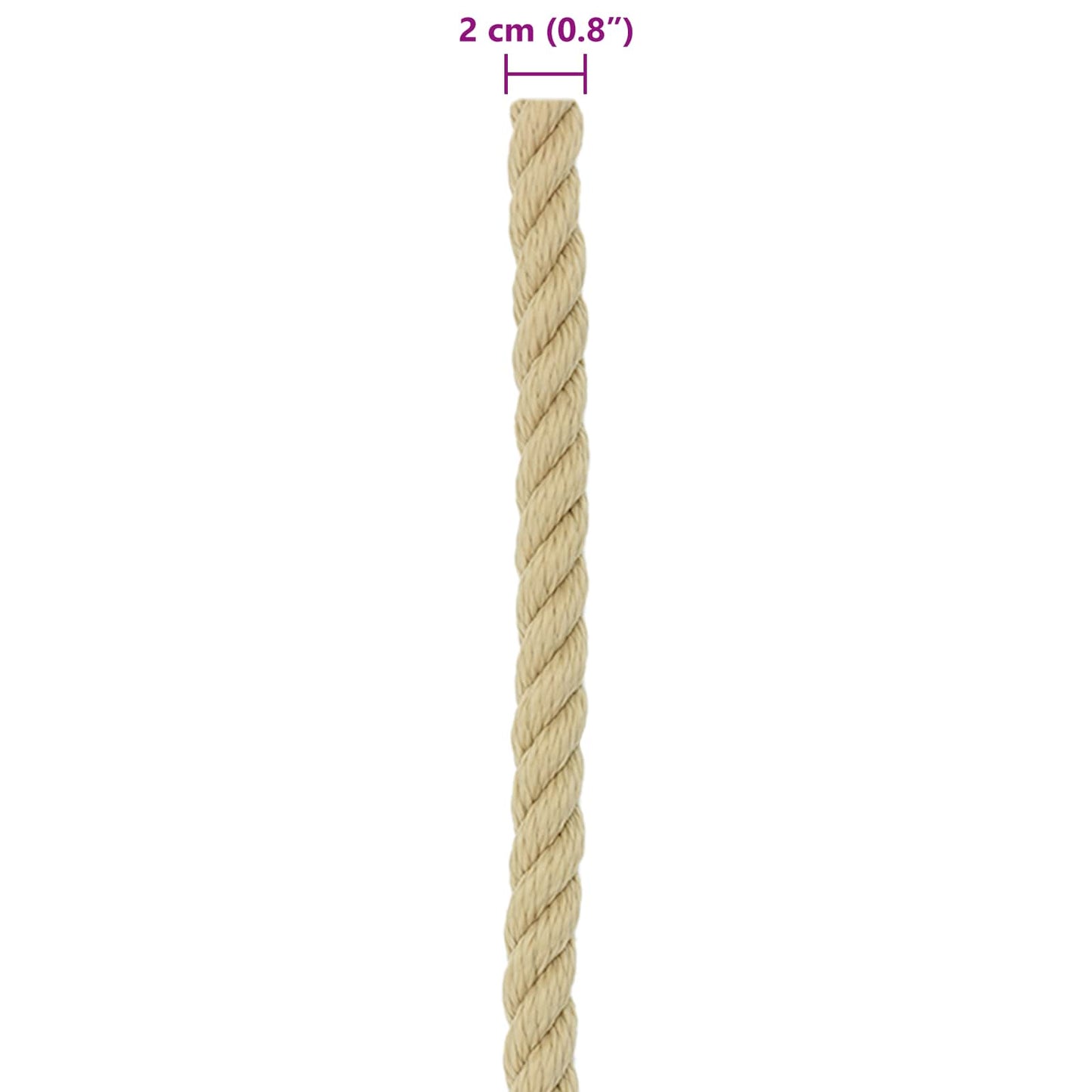 Båtsnor 2 mm 100 m Naturlig
