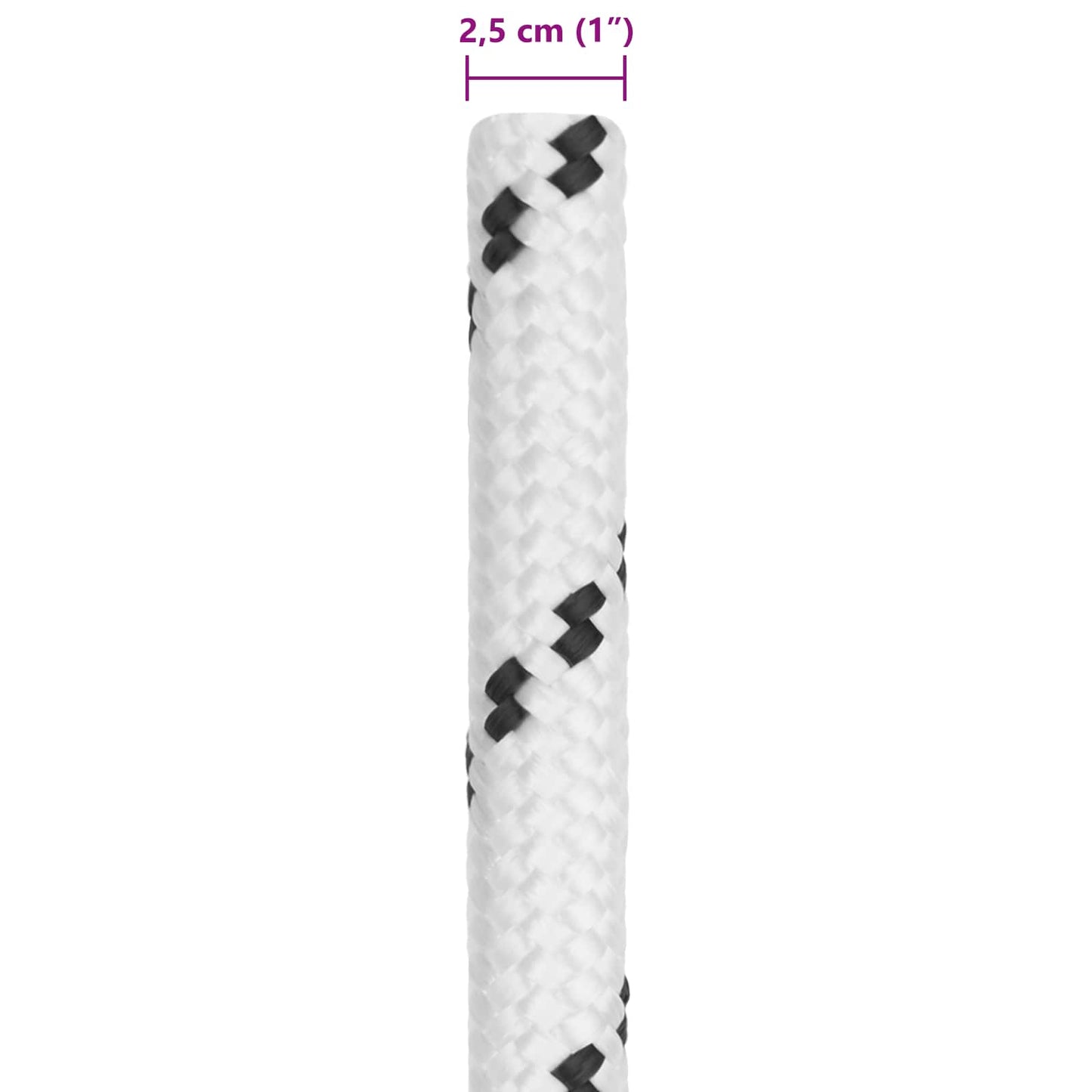 Båtsnor 2.5 mm 25 m Hvit Polyester
