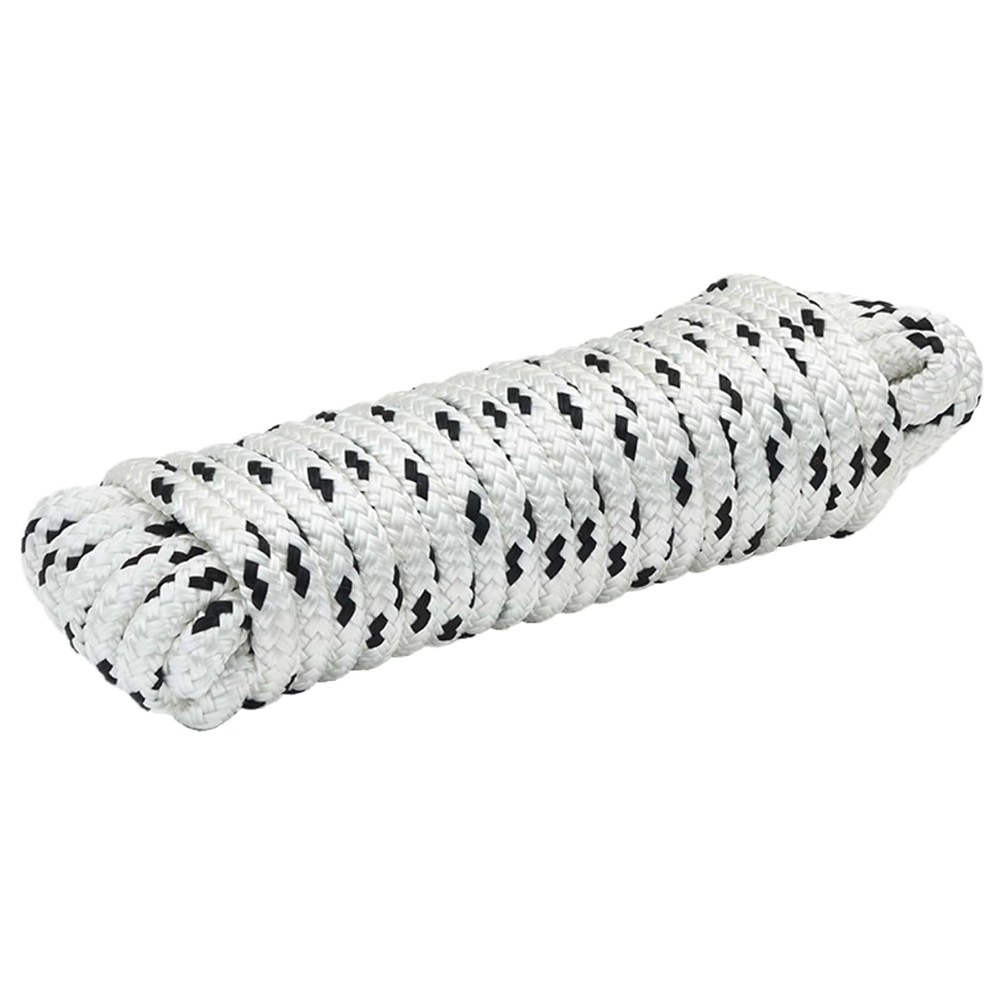 Båtsnor 9 m 1 Hvit og svart Polyester