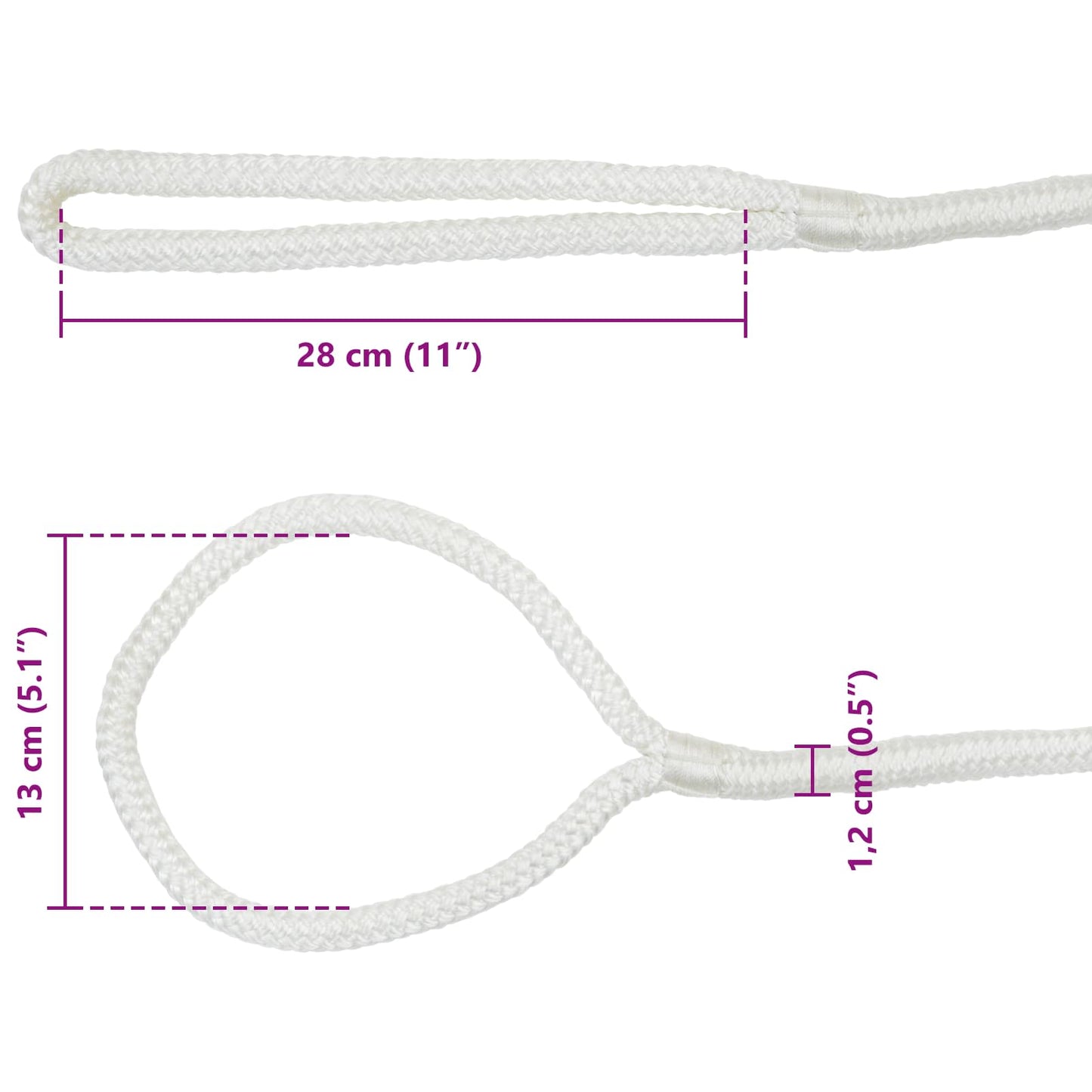 Båtsnor 12 mm 15 m Hvit Polyester