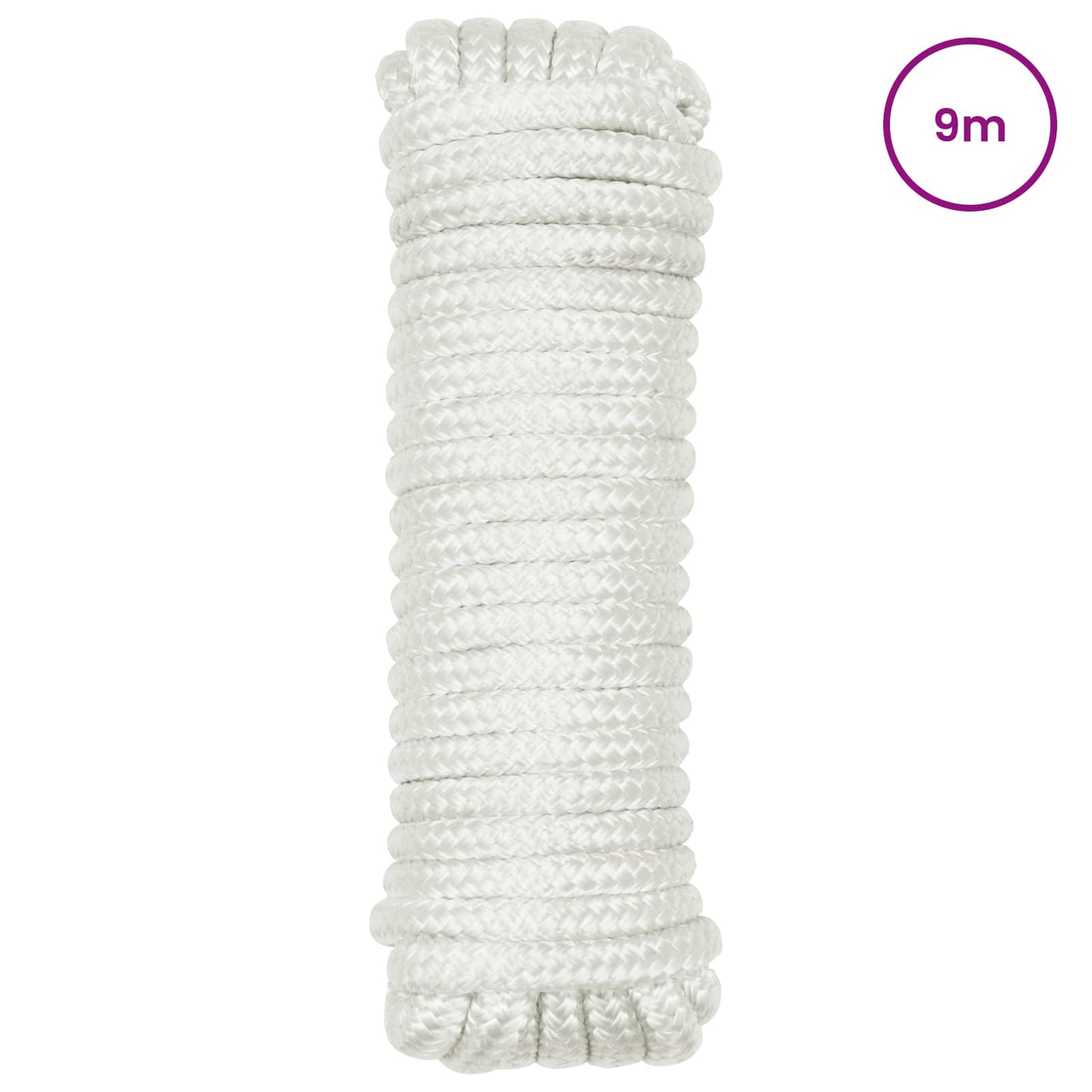 Båtsnor 14 mm 9 m Hvit Polyester