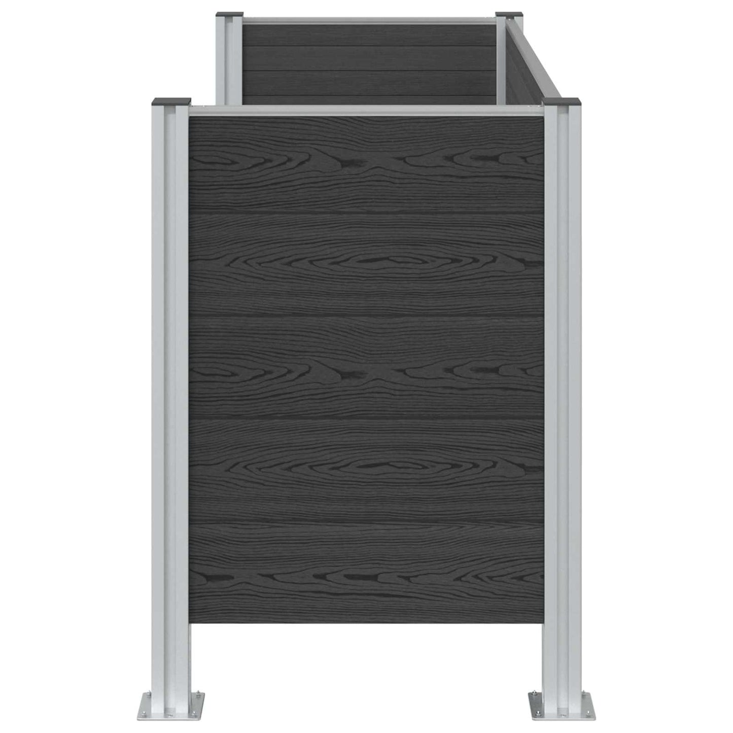 Avfallsbingehekk Grå 161 x 85 x 115 cm Aluminium og WPC