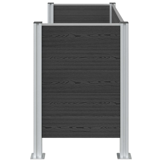 Avfallsbingehekk Grå 161 x 85 x 115 cm Aluminium og WPC