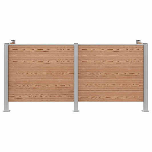 Avfallsbingehekk Brun 237 x 85 x 115 cm Aluminium og WPC