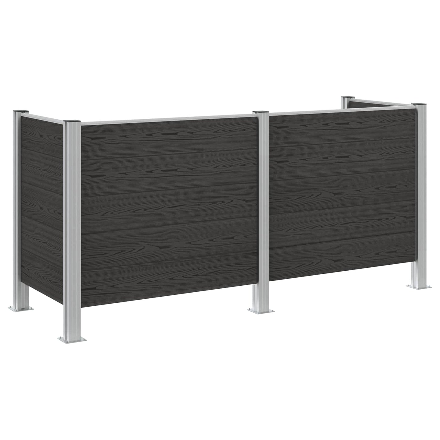 Avfallsbingehekk Grå 237 x 85 x 115 cm Aluminium og WPC