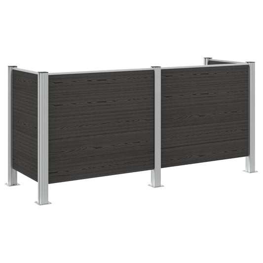 Avfallsbingehekk Grå 237 x 85 x 115 cm Aluminium og WPC