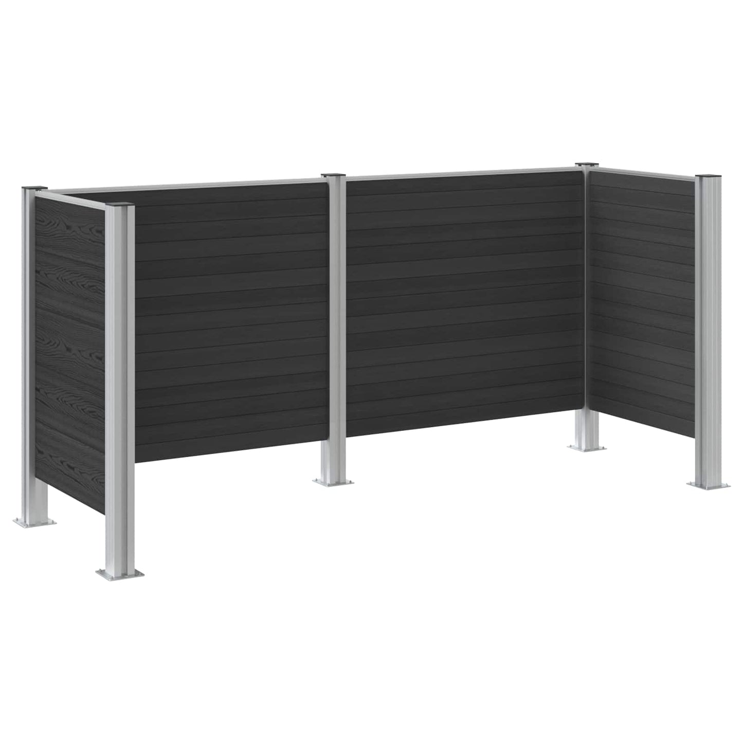 Avfallsbingehekk Grå 237 x 85 x 115 cm Aluminium og WPC