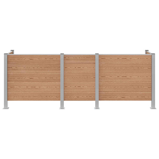 Avfallsbingehekk Brun 315 x 85 x 115 cm Aluminium og WPC