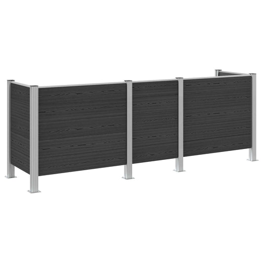 Avfallsbingehekk Grå 315 x 85 x 115 cm Aluminium og WPC