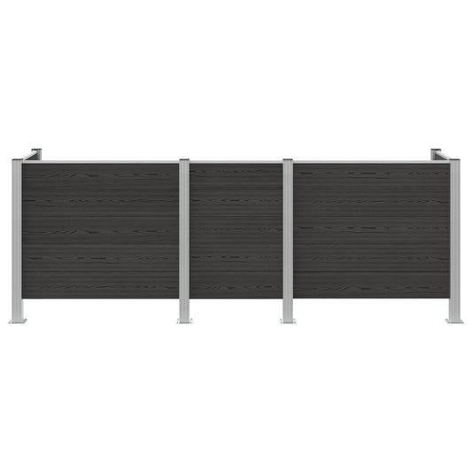 Avfallsbingehekk Grå 315 x 85 x 115 cm Aluminium og WPC