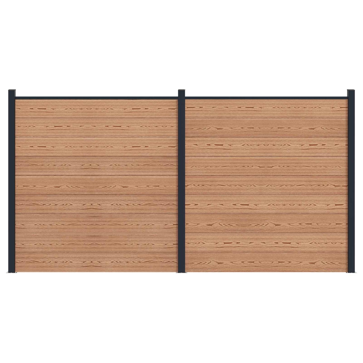 Gjerdeplate 2 pcs WPC og Aluminium Brun