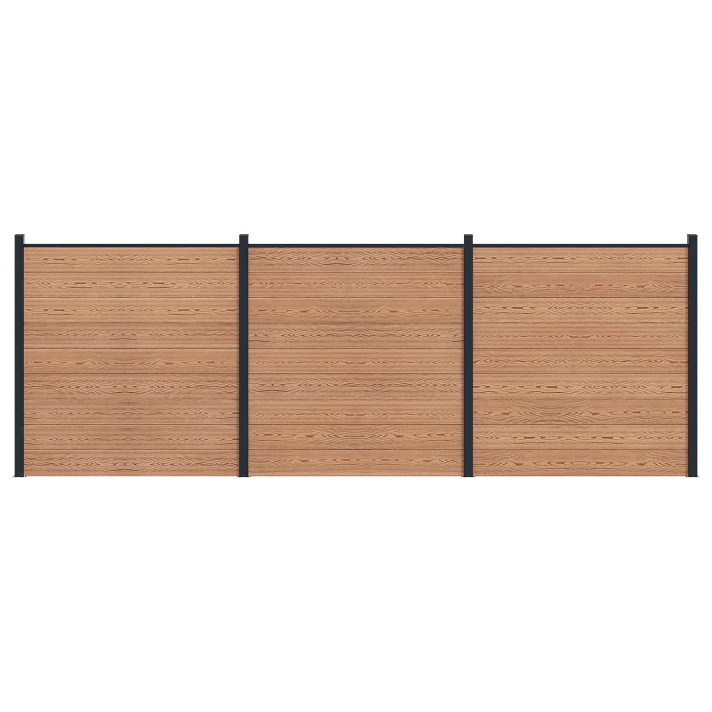 Gjerdeplate 3 pcs WPC og Aluminium Brun