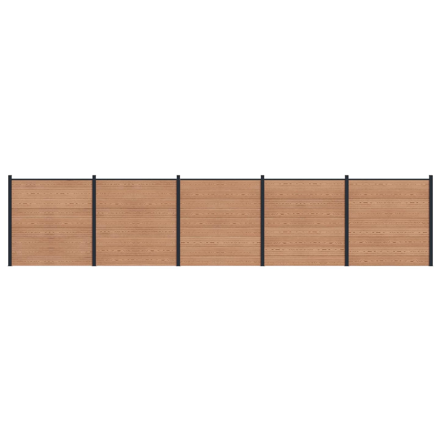 Gjerdeplate 5 pcs WPC og Aluminium Brun