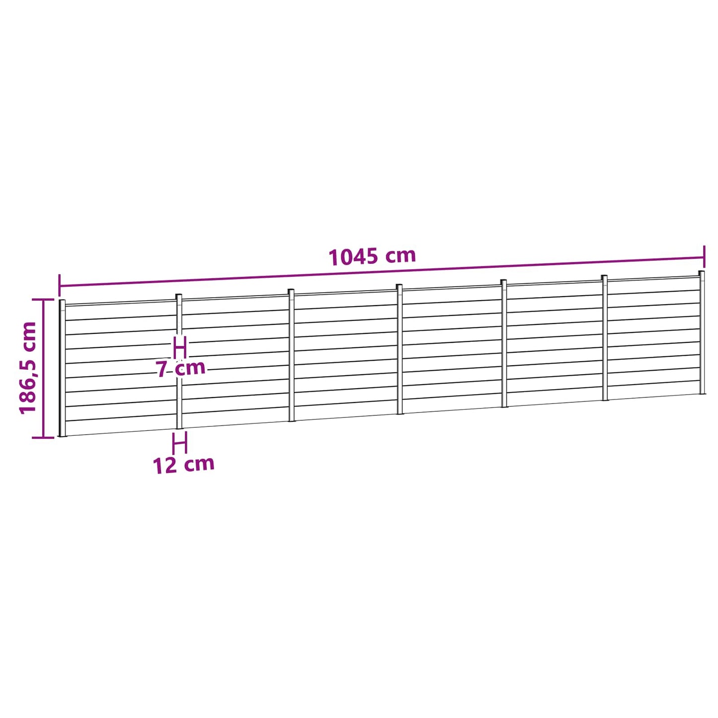 Gjerdeplate 6 pcs WPC og Aluminium Brun