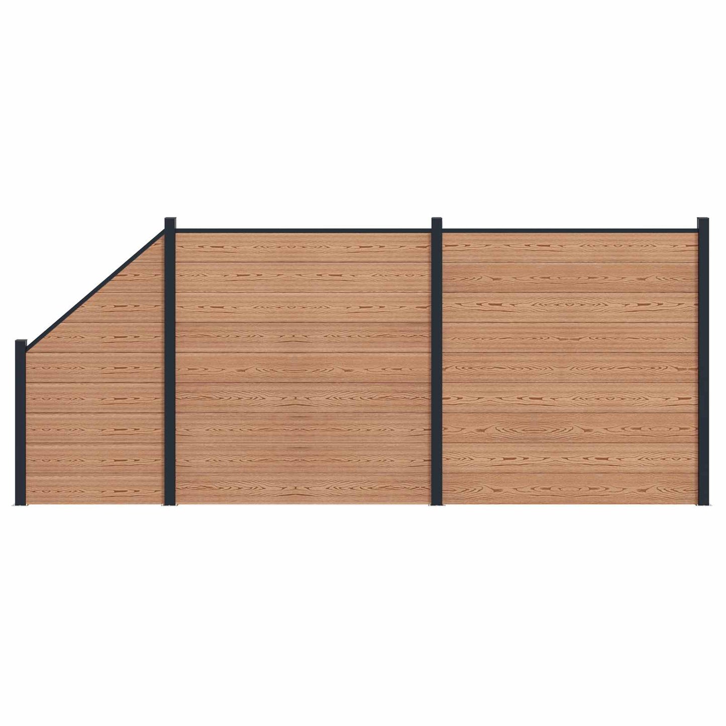 Gjerdeplate 3 pcs WPC og Aluminium Brun