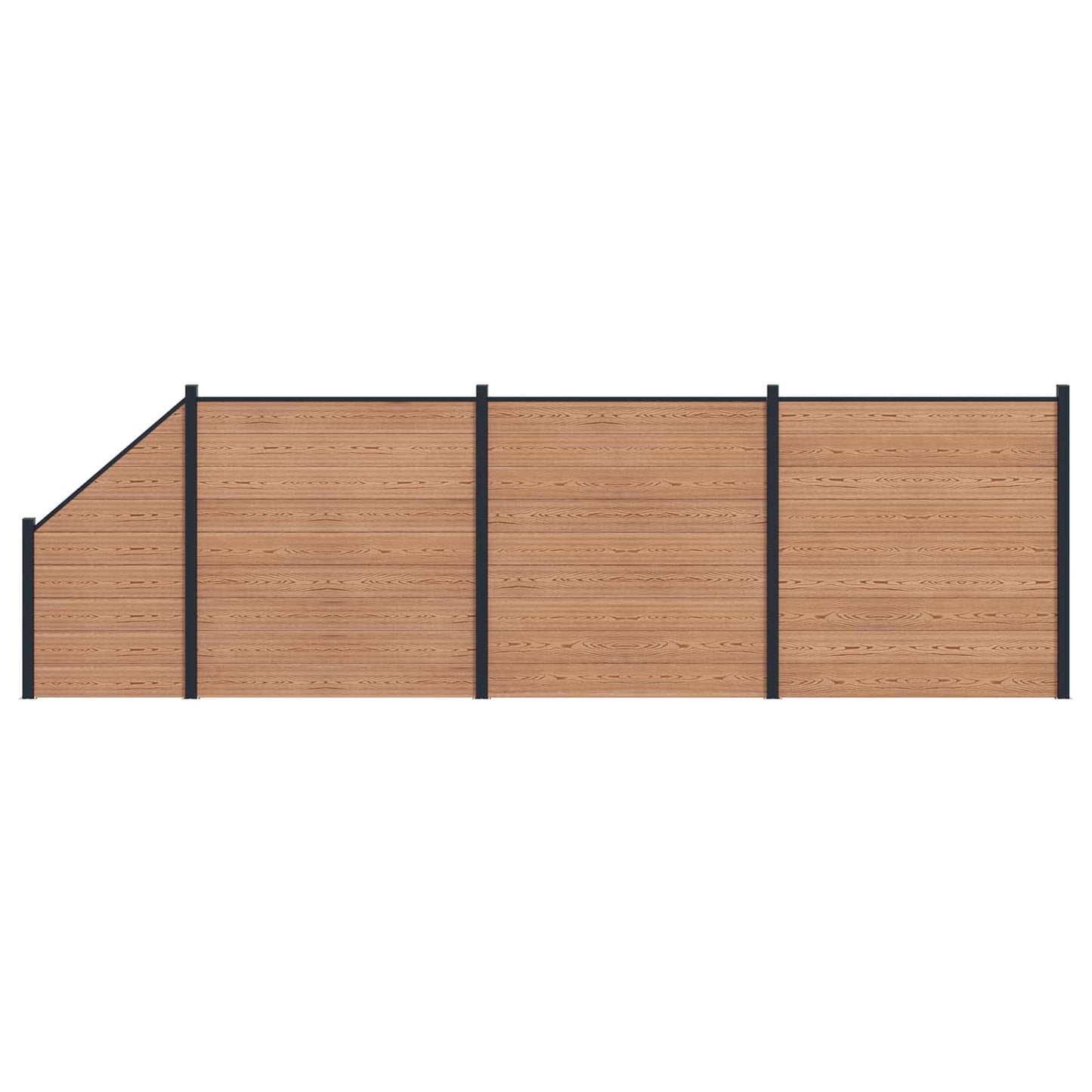 Gjerdeplate 4 pcs WPC og Aluminium Brun