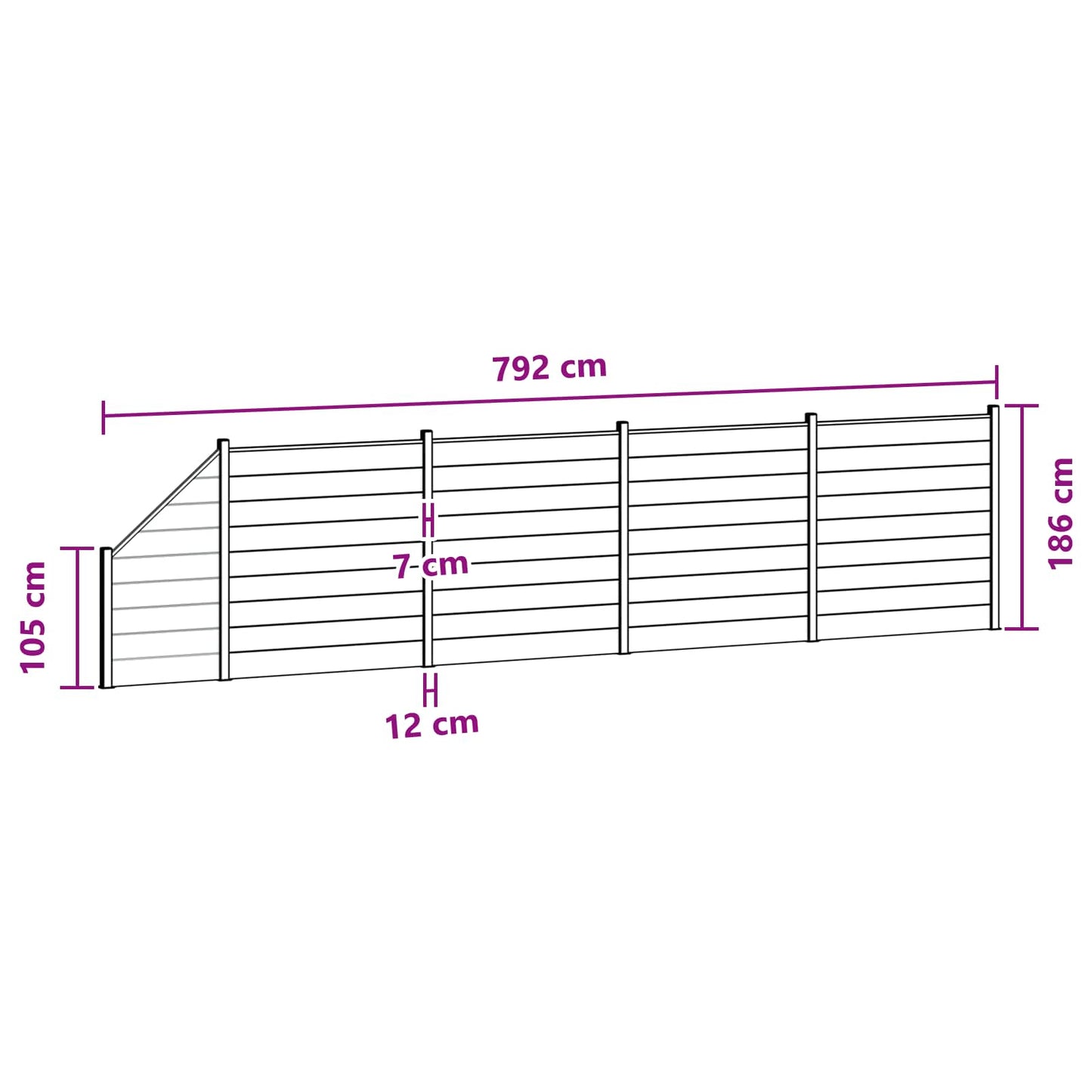 Gjerdeplate 5 pcs WPC og Aluminium Brun