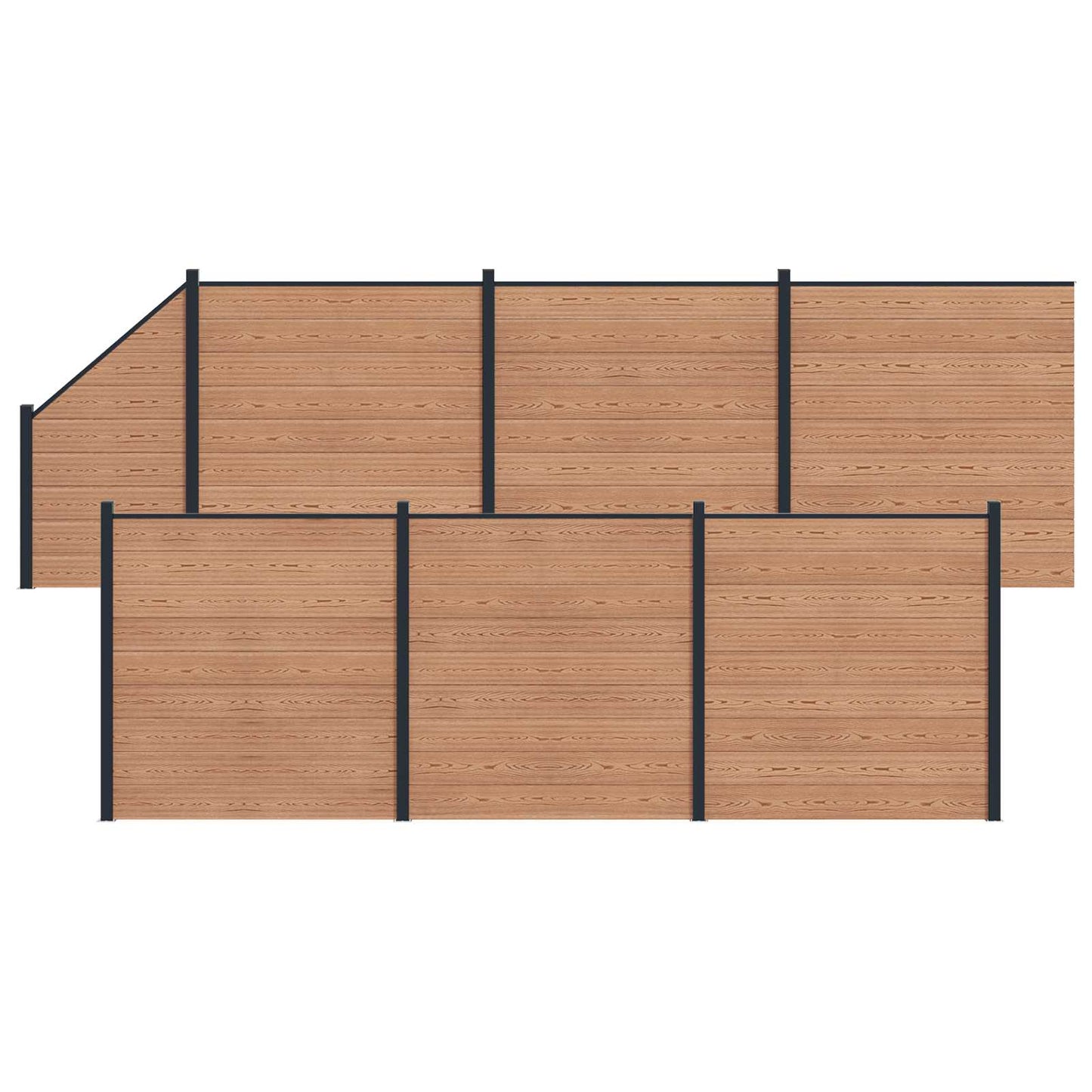 Gjerdeplate 7 pcs WPC og Aluminium Brun