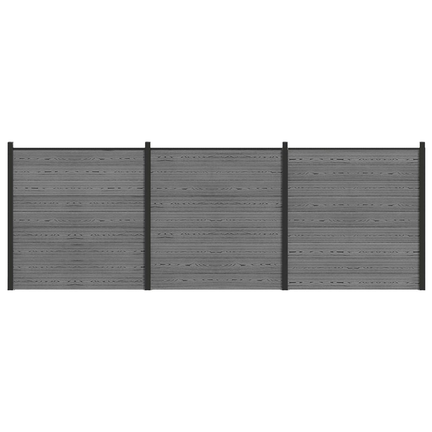 Gjerdesett 526 x 186 cm WPC og Aluminium Grå