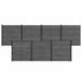 Gjerdeplate 7 pcs WPC og Aluminium Grå