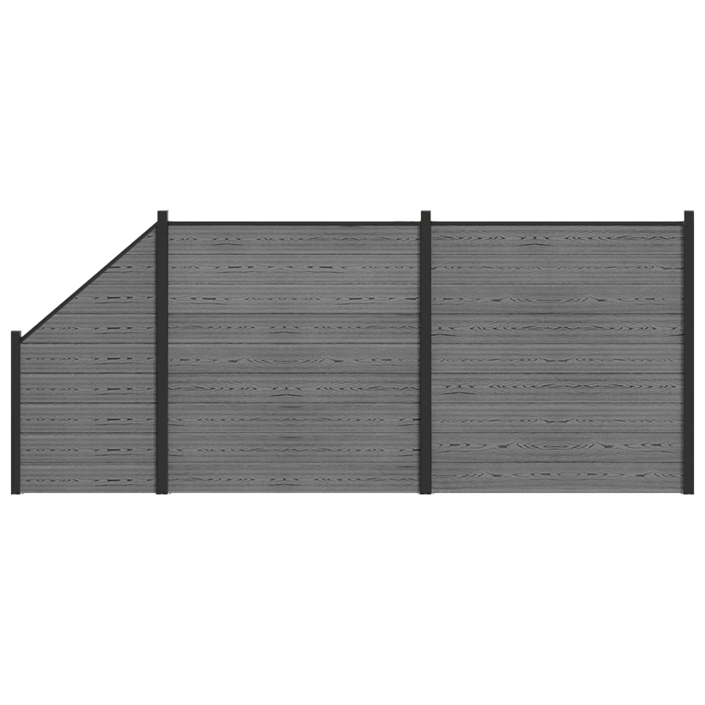 Gjerdesett 446 x 186 cm WPC og Aluminium Grå