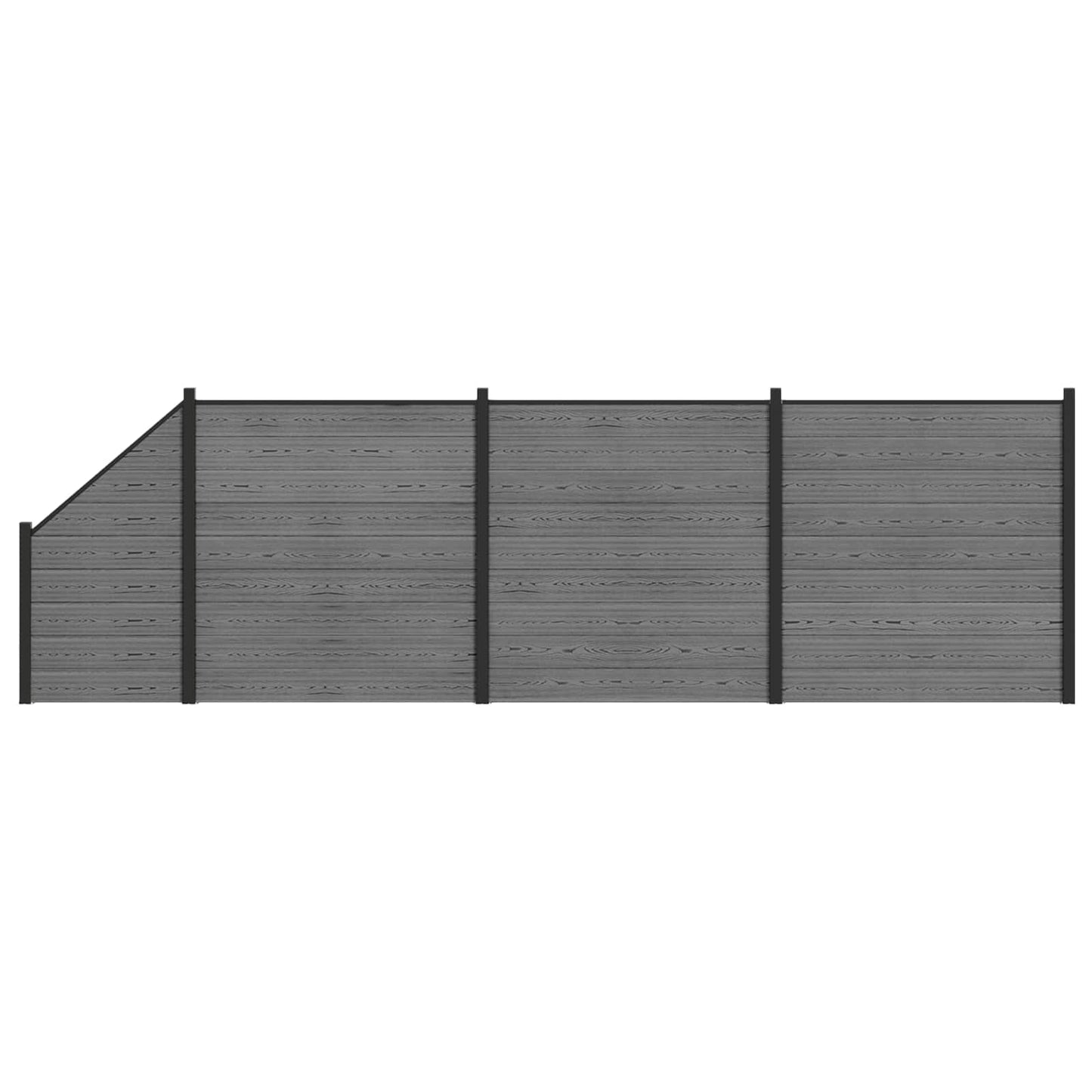 Gjerdesett 619 x 186 cm WPC og Aluminium Grå