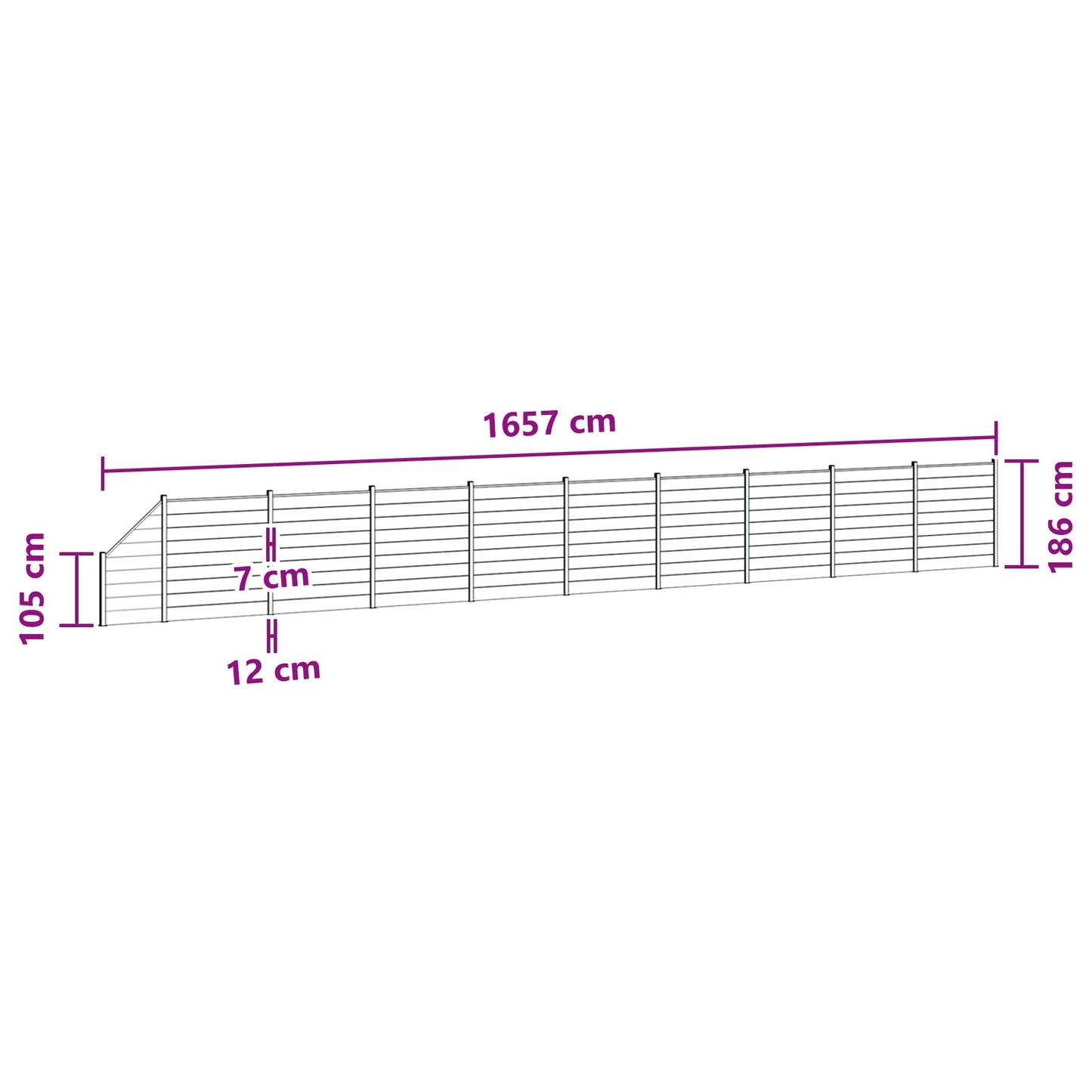 Gjerdeplate 10 pcs WPC og Aluminium Grå
