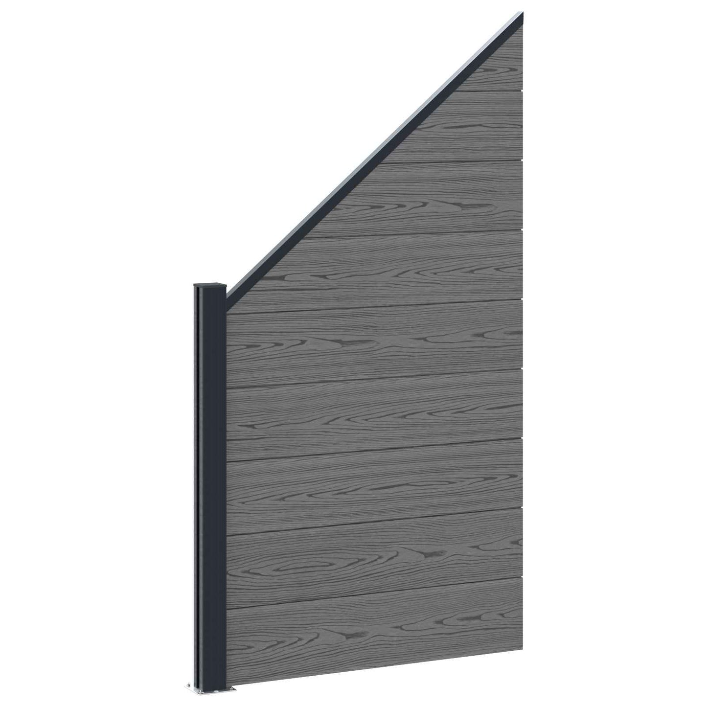 Gjerdesett 1830 x 186 cm WPC og Aluminium Grå