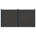 Gjerdeplate 2 pcs WPC og Aluminium Svart