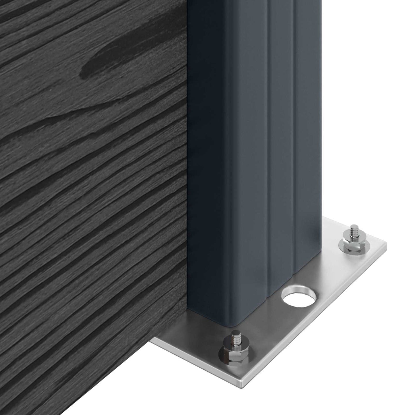 Gjerdeplate 5 pcs WPC og Aluminium Svart