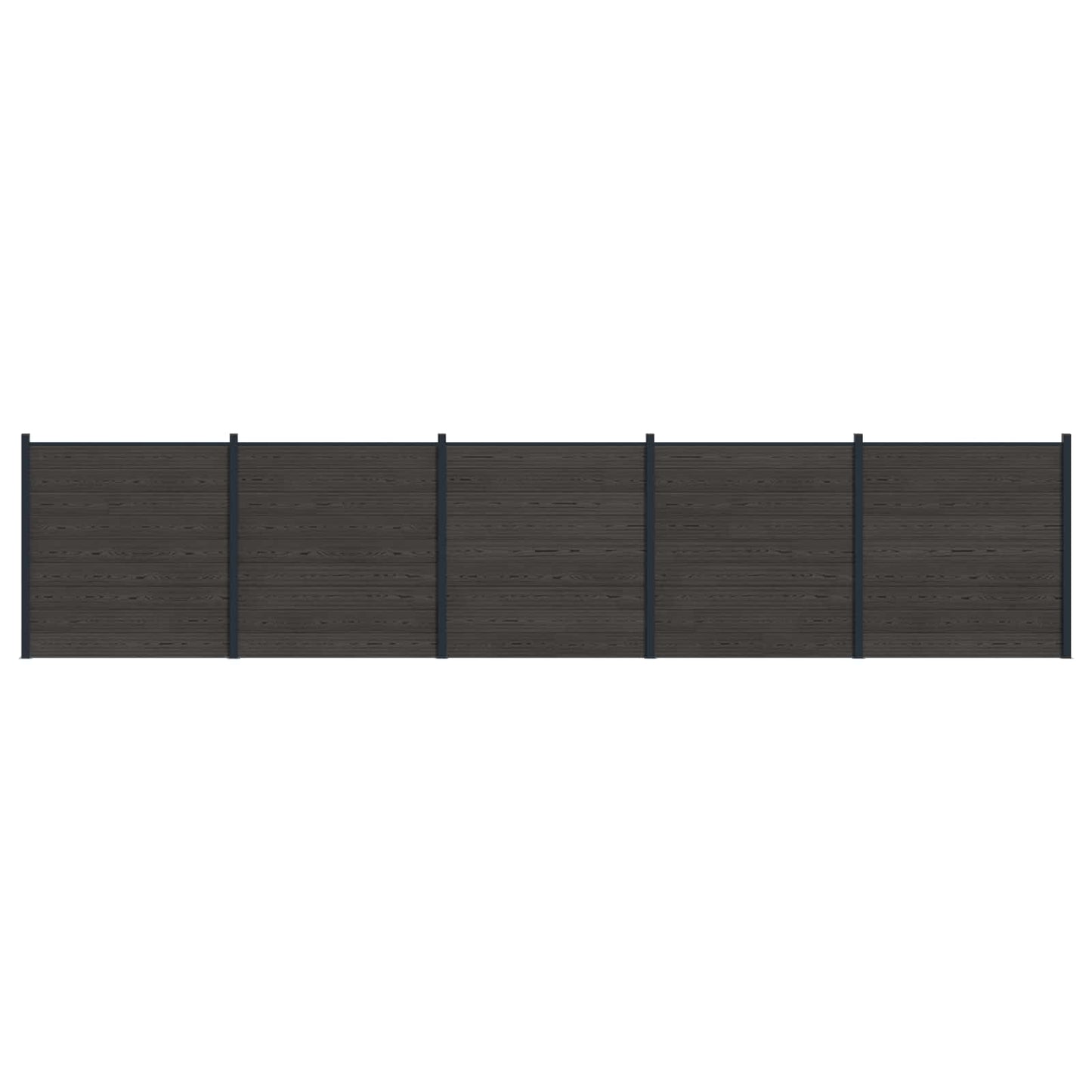 Gjerdeplate 5 pcs WPC og Aluminium Svart