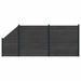 Gjerdeplate 3 pcs WPC og Aluminium Svart
