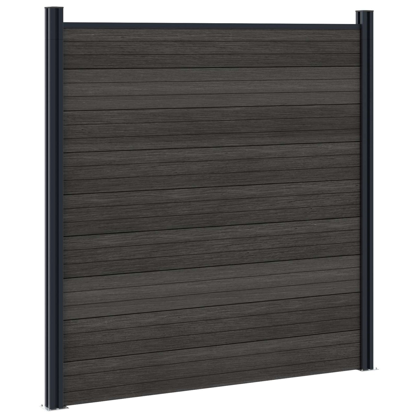 Gjerdeplate 11 pcs WPC og Aluminium Svart
