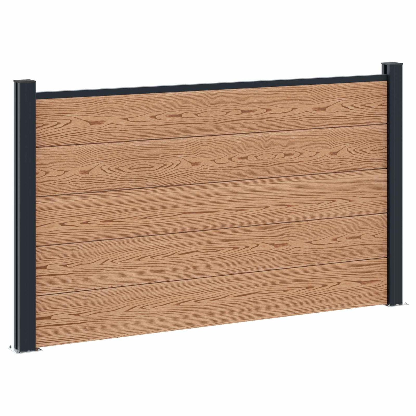 Gjerdeplate 2 pcs WPC og Aluminium Brun