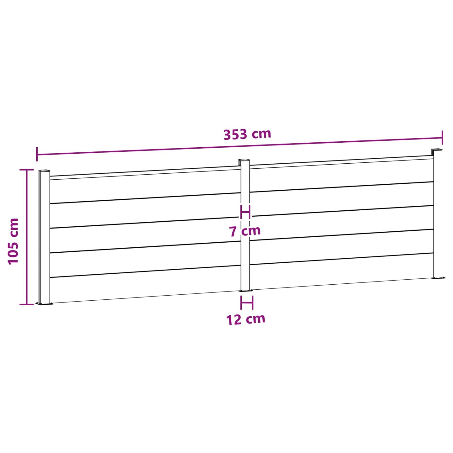 Gjerdeplate 2 pcs WPC og Aluminium Brun